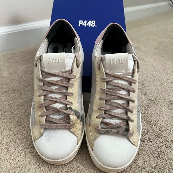 P448 John Sneaker size 7 (37) Pink, Silver & White - read description for more - Picture 2 of 8